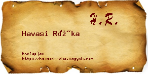 Havasi Réka névjegykártya
